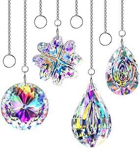 4pcs Crystal Suncatchers Hanging Sun Catchers Rainbow Maker for Home Lamp Chandelier Lamp Prisms