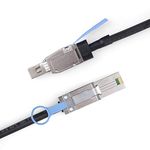 SFF-8644 to Mini SAS SFF-8088 HD Cable, 6Gbps External 26Pin SAS2.0 Hybrid Cable Attached SCSI for Raid Systems, DataCenter, Servers, Workstations and Desktops, 100-Ohm, 1-Meter(3.3-ft)