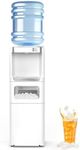 Electactic Water Dispenser with Ice Maker Function, Top Loading Hot and Cold Water Cooler for 5 Gallon Bottle - Includes Child Safety Lock - Water Machine for Home, Office, Garage - White