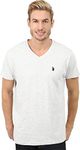 U.S. Polo Assn. Men's V-Neck Tee, Light Heather Gray, Small