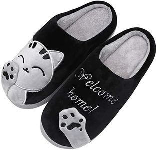 Mishansha Inverno Pantofole Uomo Morbido Antiscivolo Scarpe da Casa Uomini Interno Peluche Caldo Cotone Scarpe Nero 39/40 EU (Fabbricante 40-41)