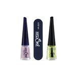 Herome - Nail Essential Set Yellow | Treatment Kit For Dry and Brittle Nails, contains 1 Nourishing Nail Oil, 1 Ridge Filling Base Coat, 1 Polishing Nail File, Results in 30 days