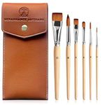 Rembrandt Series I - 6pc Travel Watercolor Brushes Set, Kolinsky Sable Performance Hair, Designed for Watercolors & Versatile in Gouache, Oil - Premium Art & Travel Kit