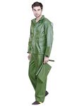 Prokick Sky Rider Mens Rain Suit, Green (Waterproof Jacket with Hood|Pant and Carrying Pouch)