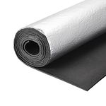 uxcell Insulation Sheet, 3.0mx0.5mx5mm Embossed Aluminum Foil Waterproof Heat Resistant Thermal Barrier, for Roof Wall HVAC Duct Pipe, Rubber Foam