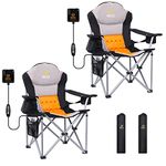 Nice C Heated Chairs, Heated Camping Chair, Beach Chair, Folding Chair, 10000mAh Power Bank Extra Wide&Thick Padding, Heavy Duty with Cooler, Armrest, Carry Bag, Cupholder & Side Pockets (2 Pack)