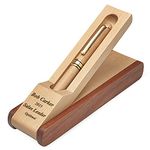 Executive Gift Shoppe Personalized Custom Engraved Flip Over Wooden Pen Stand with Pen and Holder