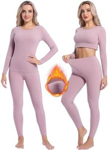 INNERSY Camiseta Interior Termica Mujer Pantalones Termicos Ropa Frio Invierno Conjunto Esquí Cálida (M, Violeta)