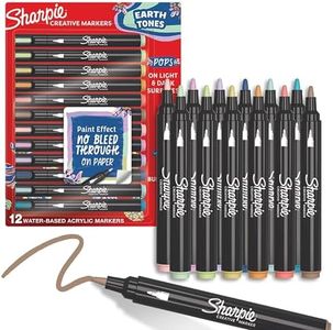 SHARPIE Creative Markers, Earth Tones, Water-Based Acrylic Markers, Bullet Tip, Assorted Colors, 12 Count