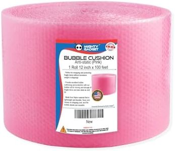 Mighty Gadget 100 ft Anti-static Small Bubble Perforated Every 12�” Cushioning Wrap for Moving & Shipping Bubble Packing Wrap for Extra Protection Clear Bubble Roll Moving Supplies (Pink)