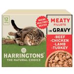 Harringtons Grain Free Meat Selection in Gravy Wet Cat Food 72x85g, Beef, Chicken, Lamb & Turkey