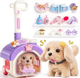Toys Dog for Kids Girls, Robot Walking Dog Toys for Girls, Realistic Interactive Stuffed Puppy, Dress Up for Little Dog, Pretend Play Toddlers Toy for 5-7, Ideas Birthday Gifts for Girl 5 Year Old