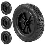 HOIGON 4 PCS 8 x 1.75 Inch Solid Rubber Hand Truck Wheel, Universal Replacement Tires Wheels for 1/2 Inch Axle, Lawn Mower Wheels for Garden Recliner, Dolly, Compressor, 110 LBS Load Capacity