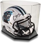 OnDisplay Deluxe Acrylic Football Helmet Display Case with Black Base – UV Protected Showcase for Autographed Full-Size Helmets - Hockey/Motocross/Baseball
