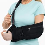 Vive Medical Arm Sling for Shoulder Injury (Left or Right)- Shoulder Immobilizer for Broken Arm, Rotator Cuff, Elbow, Clavicle - Support Holder Brace For Men & Women- Adjustable Strap, Side Pocket (Black)