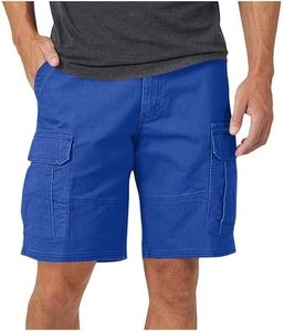 Cargo Shorts for Men 5 Inch Inseam Lightweight Quick Dry Casual Work Summer Outdoor Hiking Golf Active Wear Multi Pocket 01# Blue Large