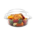 Simax Casserole Dish with Lid, 3.5 Quart Round Glass Casserole Dishes for Oven with Lid and Handles, Baking Dishes for Oven, Covered Bowl for Cooking, Baking, Serving, Microwave, Dishwasher, and Oven