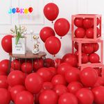 Jobkoo Red Balloons 5 Inch, 60Pcs Small Red Latex Balloon Matte Red Balloons for Balloon Arch Garland 5'' Mini Red Party Helium Balloons for Birthday Wedding Christmas Valentines Day Party Decorations