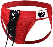 Top Spot Apparel Athletic Supporter Contoured Waistband Lace - Up Front Chain Rings, Passion Red, Extra Large 40 - 44" Waist