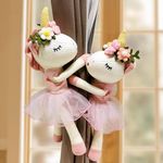 2Pcs Curtain Tiebacks Clips Cute Decorative Cartoon Animal Curtain Holdbacks Children Room Decoration Accessories Holdback Curtain Straps (Pink)