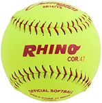 Champion Sports 11" Syntex Leather Cover Softballs - Poly Core - Medium Compression - NFHS Approved - Raised Seams - Optic Yellow - Pack of 12