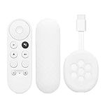 kwmobile Remote Cover Set Compatible with Google Chromecast 2020 4K (not for New-Generation) - Remote and Device Case 2 Piece Set - White/White