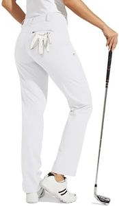 Willit Women's Golf Pants Stretch Hiking Pants Quick Dry Lightweight Outdoor Casual Pants with Pockets Water Resistant White 8