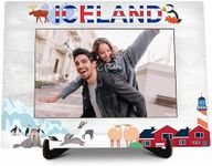 Iceland Pictures Frame, Wooden Desktop Photo Frame with Stand, Icelandic Souvenirs For woman Man, Iceland Family Vacation, Iceland Wedding Gifts, Farmhouse Home Living Room Bedroom Decoration -a66