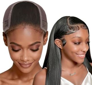 Labhairs Lace Wig Grip Cap for Women, 4x5 Lace Parting Max Make Part Freely, Non Slip Wig Gripper for Keeping Wigs In Place, Adjustable Wig Cap with Velcro Headband Make Your Wigs Glueless (Brown-L)