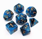 Blue Mix Black Dice DND Polyhedral Dice Set for Dungeon and Dragons D&D RPG Role Playing Games 7-Die Set