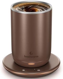 Self Heated Stirring Coffee Mug, 10oz Auto Mixing Cup with Warmer, Brown