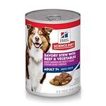 Hill's Science Diet Senior 7+ Canned Dog Food, Savory Stew with Beef & Vegetables, 12.8 oz, 12 Pack wet dog food