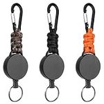 3 Pack Retractable Keychain, Heavy 