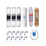 Aquadpure Complete UV Purifier Filter Service Kit Of Water With All Accessories (Pre-Carbon+ Post-Carbon + Sediment+ Spun+ UF Mmb + Copper)