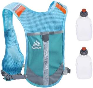 Triwonder Reflective Running Vest Hydration Vest Hydration Pack Backpack for Marathoner Running Race Cycling (Blue - with 2 Water Bottles)