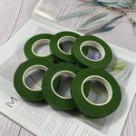 Little Blooms® Floral Tape Green, Tape for Flower Making | Ideal Flower Making Materials | Flexible Flower Tape for Craft Projects 12pc 12Mtr Each