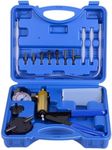 DAYUAN Automotive Hand Held Vacuum Pump Brake Fluid Bleeder Tester Set Vacuum Gauge Tool Kit with Adapters Case Metal Handle-Blue