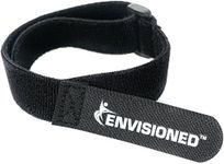 Velour Cinch Straps 1.5" x 12" - 6 Pack, Soft Touch Microfiber Reusable Hook and Loop - Plus 2 Free Bonus Reusable Cable Ties