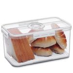 Gifhomfix Bread Box Bread Boxes for Kitchen Counter Airtight, Time Recording Bread Storage Container with Lid, Bread Keeper for Homemade Bread, Toast, Bagel, Donut and Cookies, White