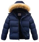 WULFUL Boy's Winter Coats Waterproof Fleece Lined Puffer Jackets Kids Thicken Outerwear With Detachable Hood