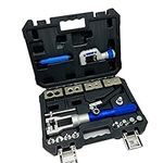 IBOSAD 2 in 1 Hydraulic Flaring and Swaging Tools Kit for 3/16" 1/4" 5/16" 3/8" 1/2" 5/8" 3/4" 7/8 inch Soft HVAC Copper Tube Extrusion Tool,Not for Brakeline Fuel Transmission Automotive Brake Line