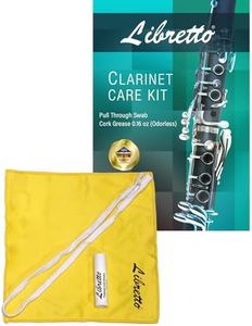 Libretto Clarinet Swab Kit, Pull Through Swab + Cork Grease, Microfiber Swab for Bb Clarinet, Odorless 0.16 oz Cork Grease for Woodwind Musical Instruments