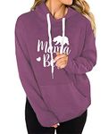 wkwmrpet Women's Fall Winter Sweatshirt Pullover Sweatshirt Mama Bear Printed Hoodie