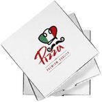 12" x 12" x 1.75" White Corrugated Cardboard Pizza Boxes with Color Print (Pack of 12)