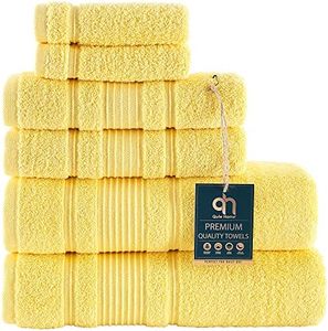 2 PACK Bath Towels Set | Premium Quality Luxury Turkish Cotton Absorbent AND Super Soft - YELLOW