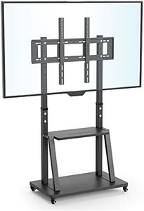 UNHO Soporte TV con Ruedas para 32-100 Pulgadas, Soporte TV Suelo Pie para Pantalla LED LCD Carrito TV Grande Comercial Móvil con 2 Estantes de Altura Ajustable Carga Máx 80kg VESA 800x600 (L)
