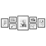 GALLERY PERFECT 7 Piece Black Photo Frame Wall Gallery Kit #11FW1443. Includes: Frames, Hanging Wall Template, Decorative Art Prints and Hanging Hardware