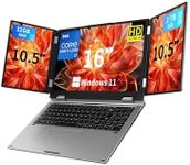 KOOFORWAY Triple Screen Laptop,16” Main + Dual 10.5” Monitors, Core i7-1270P, 32GB RAM,2TB SSD, Windows 11 Pro,Wi-Fi 6,BT 5.2,Face & Fingerprint Unlock,USB-C,HDMI for Business/Design/Stock Trading