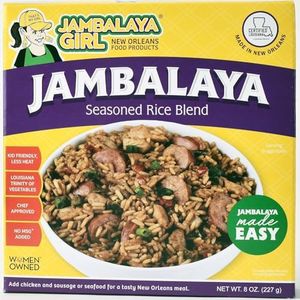 Jambalaya Girl Jambalaya Seasoned Rice Blend, 8 oz (1 pack) - Easy to Cook - Just Add Chicken, Sausage or Seafood - Rice, Seasonings and Hearty Dehydrated Vegetables. No Artificial Flavors, No MSG Added, No Certified Colors - Woman Owned - Kid Approved