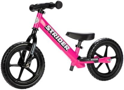 Strider - 12 Sport Kids Balance Bike, No Pedal Training Bicycle, Lightweight Frame, Flat-Free Tires, For Toddlers and Children Ages 18 Months to 5 Years Old, Pink